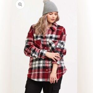DEX Plus Flannel Plaid Shacket